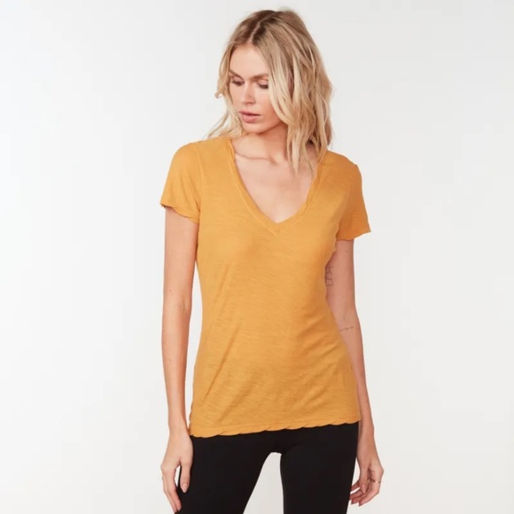 James Perse Women's Sheer Slub V Neck Tee in Comet Size 0/XS - Picture 1 of 6